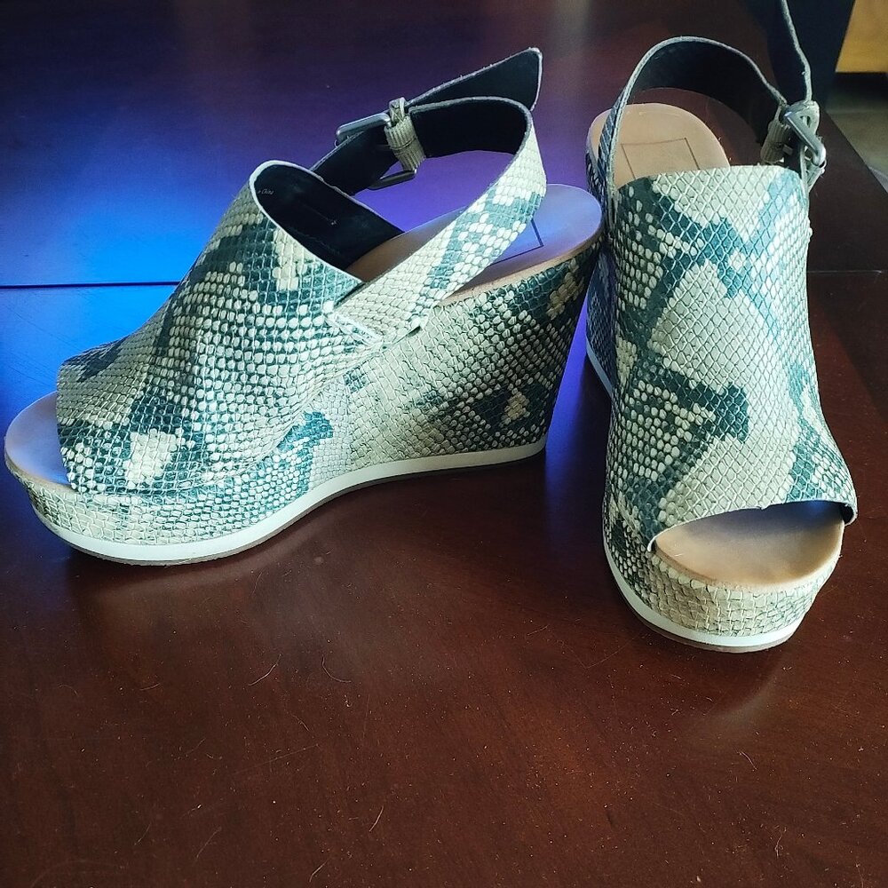 Dolce Vita Snake Print Platform Wedge Sandal